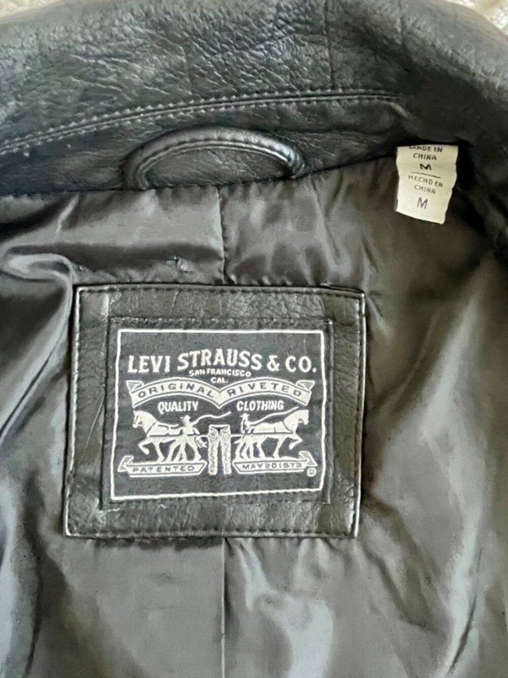 Levi’s Black Faux Leather Moto Jacket Black Size Medium - Picture 14 of 15